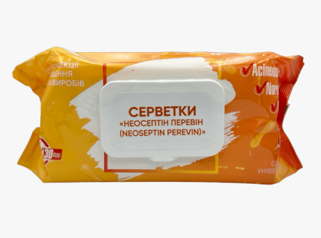 Серветки для дезінфекції та очищення Неосептин Перевін 120шт. 22664 фото