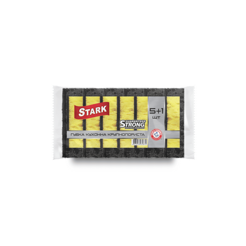Губка кухонна крупнопориста STARK 5+1шт чорна (2874) 20676 фото