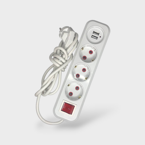 Подовжувач 3 розетки+2USB 2м 2417 21288 фото