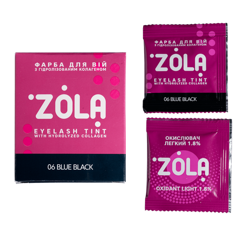 Zola краска для бровей с коллагеном в саше 5ml (06 Blue black) 15646 фото