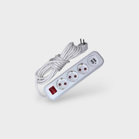 Подовжувач 3 розетки 5 м + 2USB 22062 фото