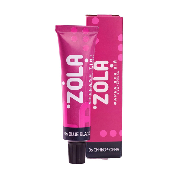 Zola краска для ресниц с коллагеном 15ml (06 Иссине-черная) 13121 фото