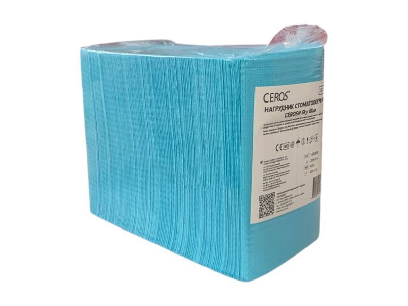 Нагрудник стоматологичный CEROS 33*45 Голубой (125шт) 24419 фото