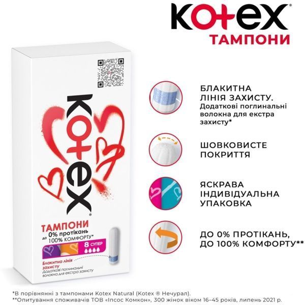 Тампони Kotex Super, 8 шт 19643 фото